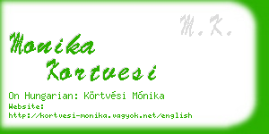 monika kortvesi business card